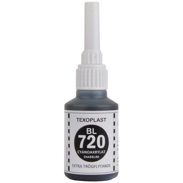 TEXOPLAST BL720 - Ett snabbhärdande Cyanoakrylatlim som härdar mellan 5-60 sek.